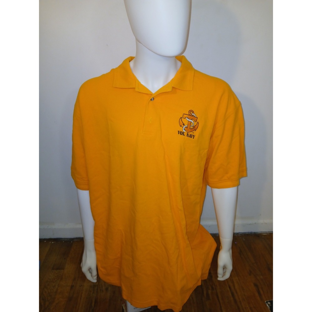 Vintage Castaways UT VOL NAVY Polo Shirt Orange Rare XXL